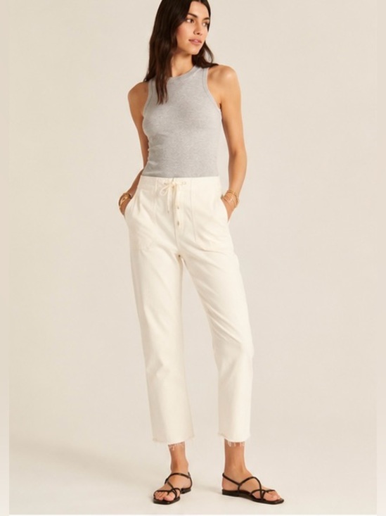 J. Crew Pants - J. Crew Tie-waist camp pant in Cream Size Medium